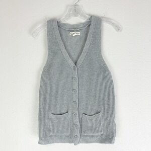Aeropostale Sweater Vest Womens Medium Cardigan Preppy Academia Classic Gray M